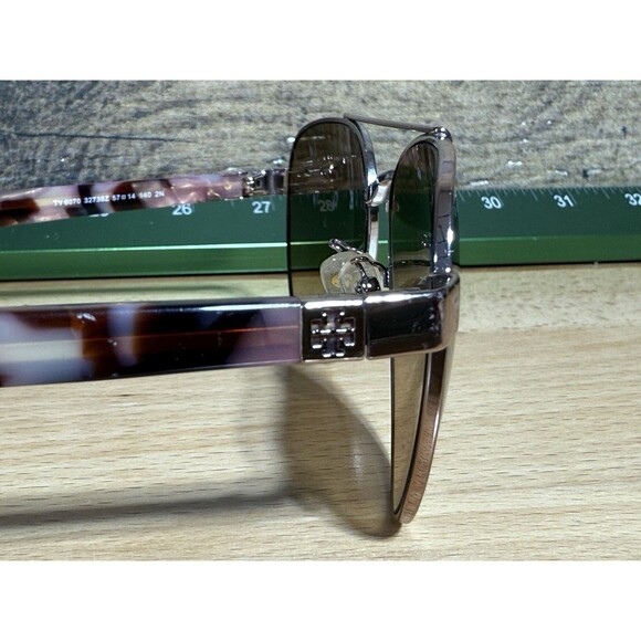 Tory Burch TY6070 32738Z 57 Rose Gold/Light Brown Gradient Mirror Sunglasses - Picture 2 of 14